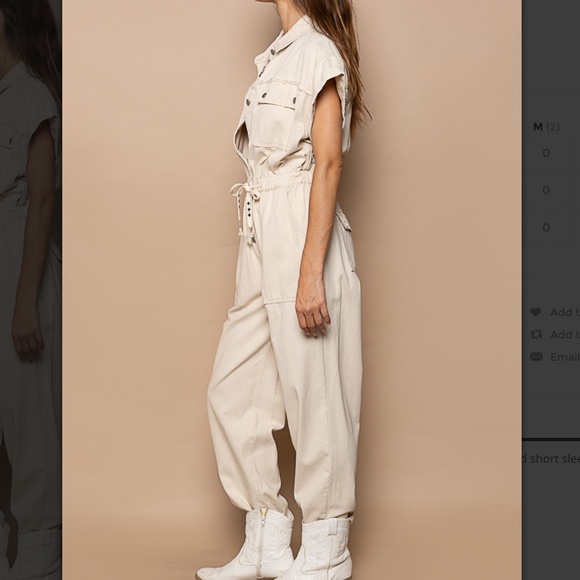 *SALE* POL Cream Jumpsuit - Picture 5 of 11